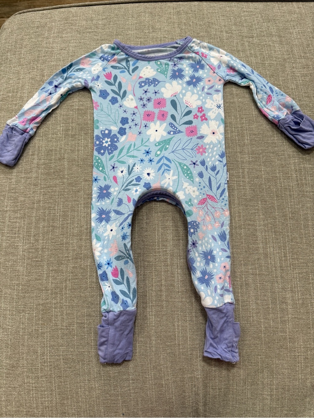 Little Sleepies Winter Floral Crescent Zippy